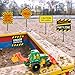 Blulu 9 Pcs Construction Themed Party Signs Decorations Caution Traffic Construction Theme Signs Cutouts for Birthday Party Supplies
