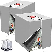 Cover for Water Tank 1000 L, 2PCS 420D Water Tank Cover, Anti-Dust Anti UV Protection Rain Water Tank with Zip, Suitable for IBC Tank of 1000 L (120 x 100 x 116 cm)