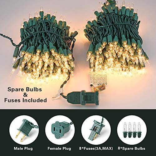 Image of BrizLabs 600 Count Christmas Lights, 139.2ft Soft White Incandescent String Lights, Clear Christmas Light String Connectable, 120V UL Certified Mini Light Set for Indoor OutdoorTree Party Home Decor
