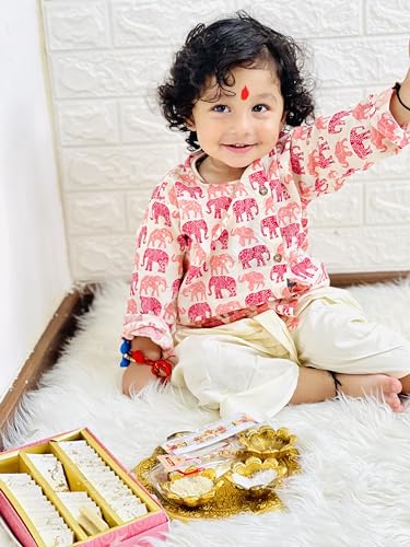 Image of POLKA TOTS Premium Cotton Dhoti Kurta Set for Kids Boys | Traditional Angrakha Style Ethnic Wear for Boys | Kurta Dhoti Set for Kids | Festive & Wedding Clothing Set for Baby