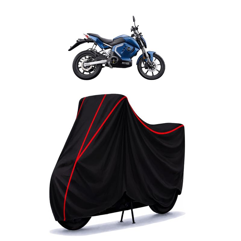 Image of Revolt RV400 Water Resistant Bike Cover for All Motorcycles & Rain | Heavy Duty Taffeta Fabric | UV Protection, Dustproof, Scratchproof | All Weather Two Wheeler Body Cover with Elastic Bottom