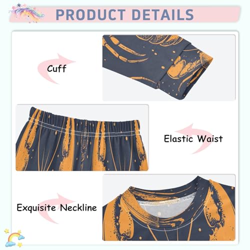 Pajama Sets Long Sleeve Abstract Lobster Soft Comfy Sleepwear 2 Piece PJS 3-8T4