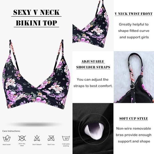 Image of Amy Babe Women's High Waisted Bikini Sets Push Up Twist Front Spaghetti Straps Ruched Two Piece Swimsuit Bathing Suit