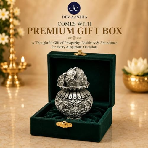 Image of Silver Plated Kuber Kalash Idol 2.5 Inch | Kubera Coin Kalasam for Pooja Room, Home Decor & Spiritual Decoration | Laxmi Kalash Festive Gift Showpiece
