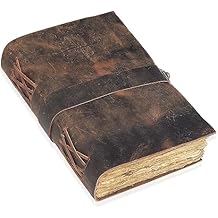 Compass Vintage Leather Journal,Antique Handmade With Lock Leather Bound journal with deckle edge paper for Men And Women Diary,Drawing Journal Notebook,Great Gift ROUGH VINTAGE BROWN