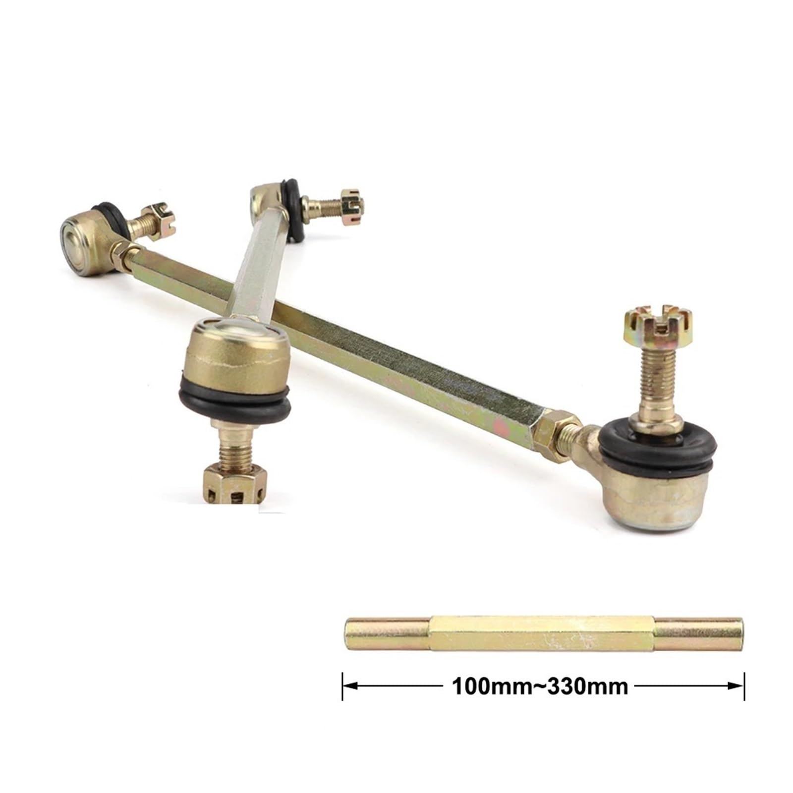 Rótula de suspensión Compatible con 50cc-250cc ATV Quad Go Kart UTV Buggy piezas de 4 ruedas 1 par conjunto varilla dirección Kit extremo junta esférica(1 pair 100mm)