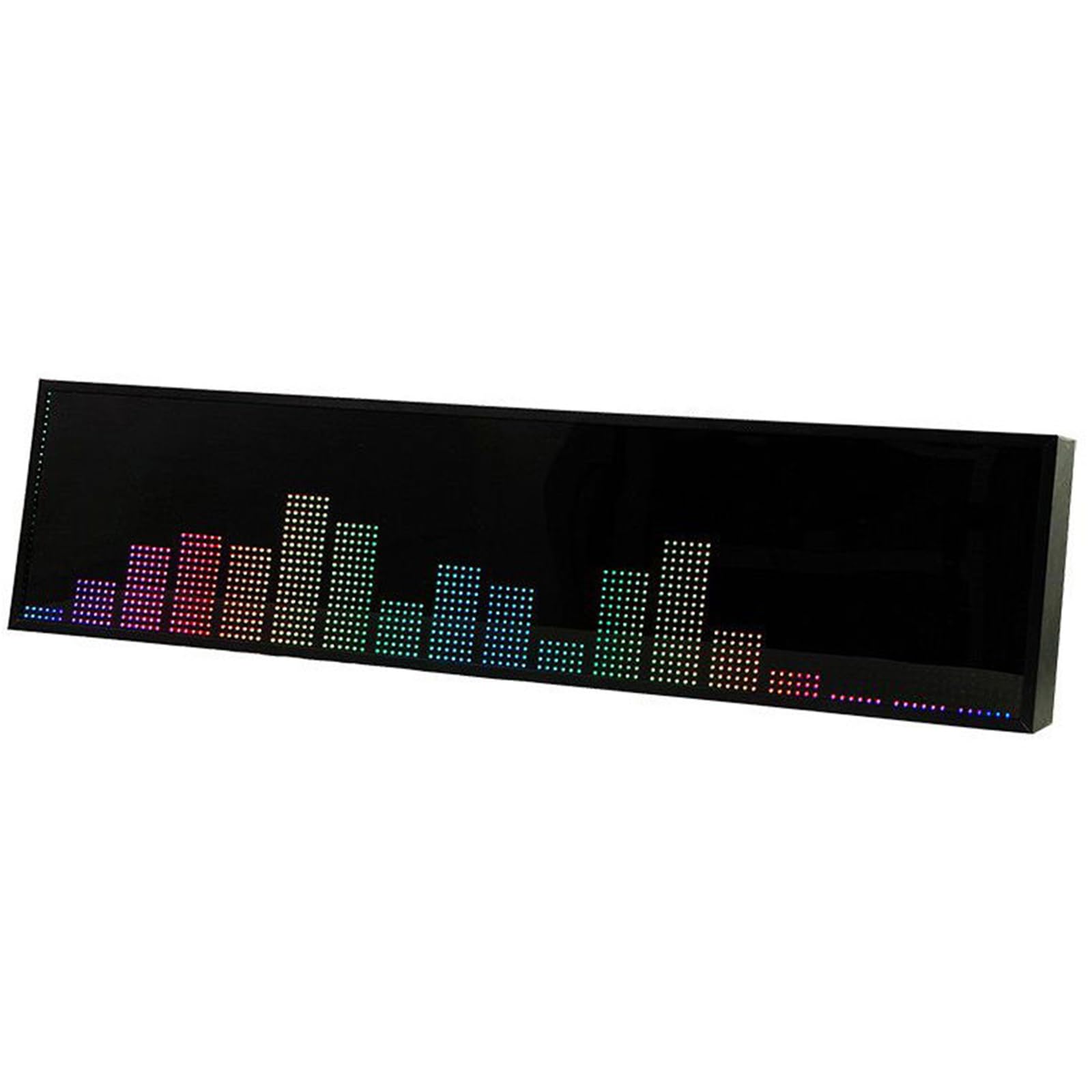 Analizator widma audio, wyświetlacz RGB poziomu dźwięku z 36 efektami, 16 kolorami i 5 trybami zegara, wejście audio 3,5 mm, sterowanie głosowe + sterowanie liniowe, do samochodu i studia
