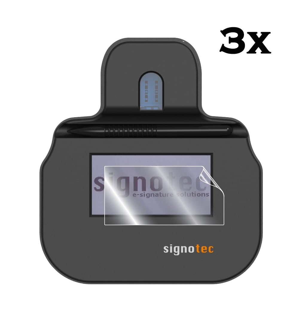 IPG Signotec Kappa, pellicola protettiva per schermo touchscreen in idrogel, invisibile, ultra HD, trasparente, antigraffio, liscia, autorigenerante, senza bolle d'aria, per Signature Pad Signotec