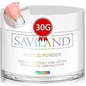 Saviland Clear Acryl Poeder-30g Professionele Acryl Poeder voor Acryl Nail Extension 3D Nail Art Nail Decorating Geen…
