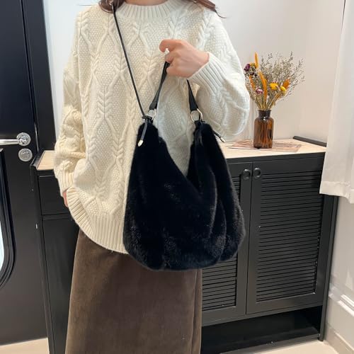 Bolso Tote de Peluche Fuzzy para Mujer miniatura 3