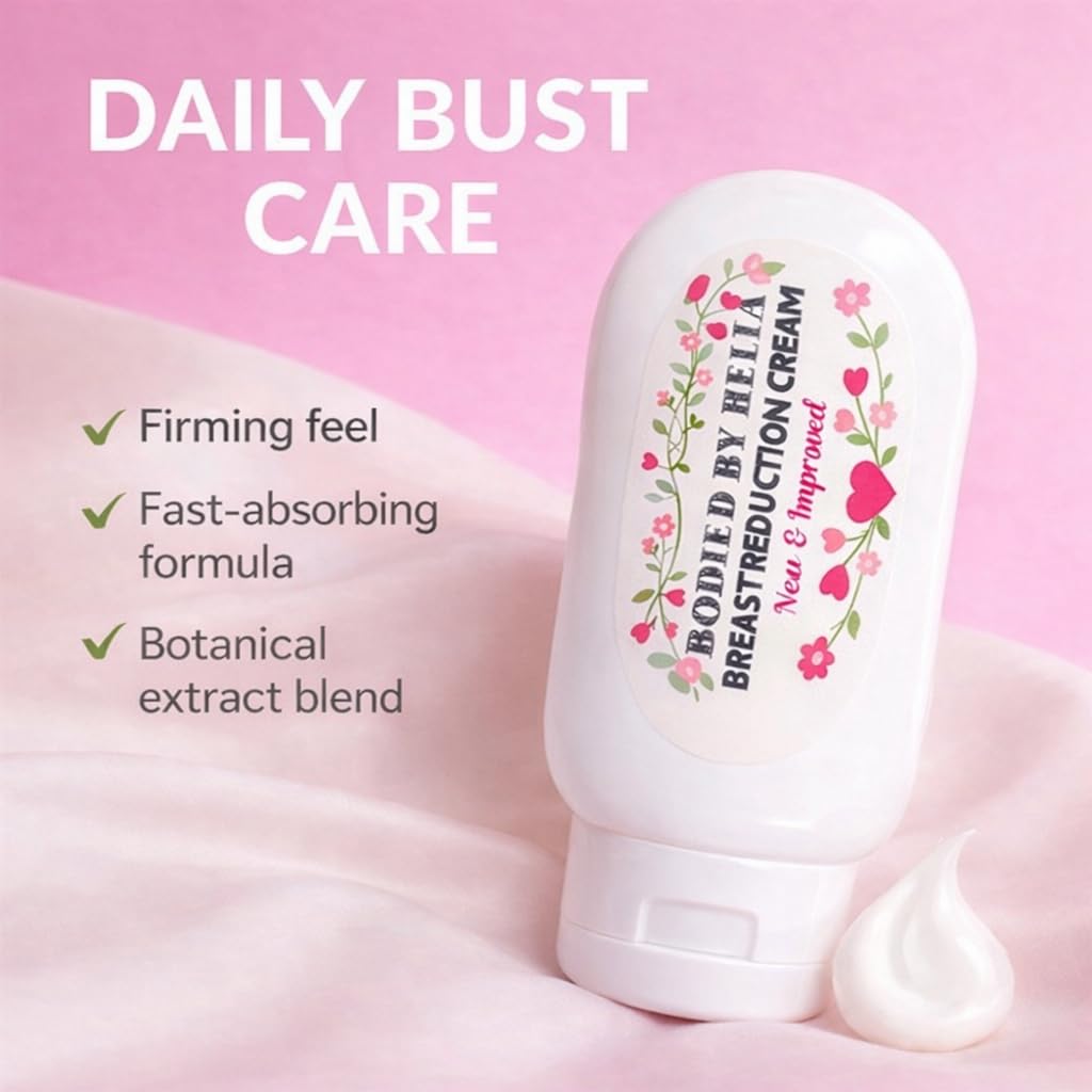 Bodied by Bella Bust Reduction Cream – Daily Firming & Comfort Bust Cream with Collagen, Elastin, Retinol & Ginseng – Lightweight, Fast Absorbing, Non-Greasy, No Residue – 4 oz