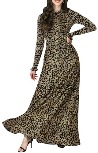 KOH KOH Womens 2025 Long Sleeve Elegant Pockets Fall Winter Evening Maxi Dress Gown