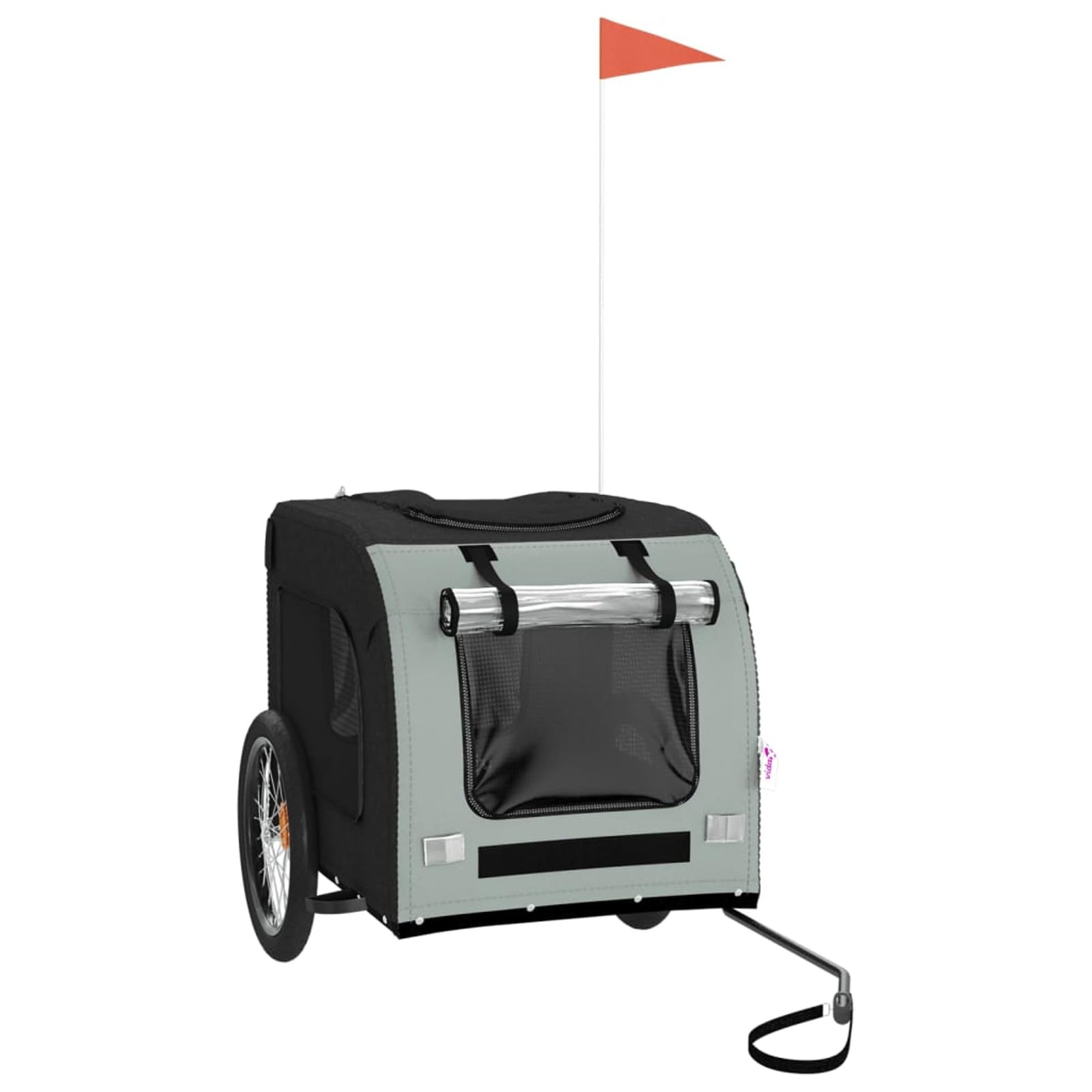 Homgoday Remolque de bicicleta para animales gris y negro Oxford y hierro, mueble carro para perro, carro para bicicleta, carro para perros, transportín perro bicicleta modelo 93839