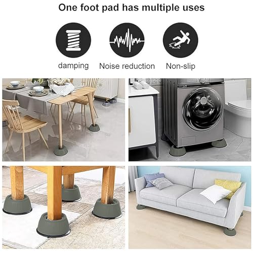 Image of Washing Machine Foot Pads 4 Pcs Anti-Vibration Rubber Washing Machine Feet Pads: Anti-Slip, Noise Reducing, Anti-Walk, Suitable for Washer and Dryer