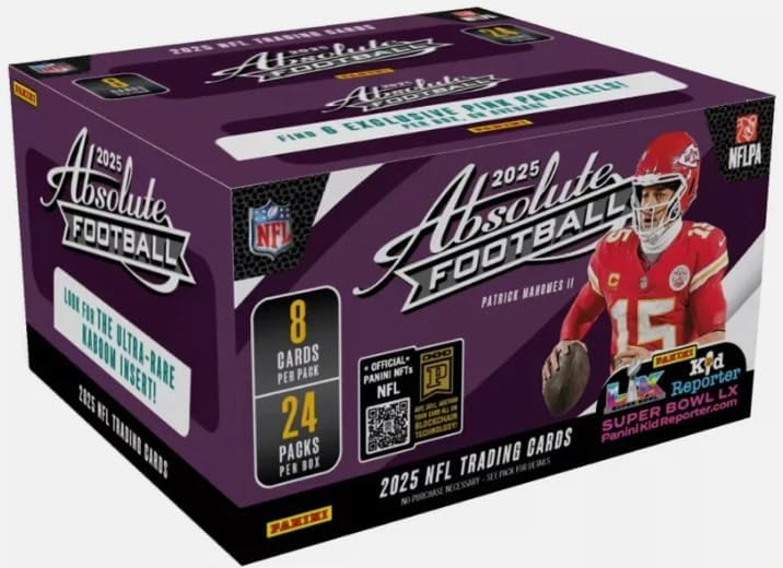 Amazon.com: NEW 2025 ABSOLUTE Football Card HUGE Retail Box with 192 Cards,  Chance for Ultra Rare KABOOM Inserts! : Collectibles & Fine Art