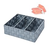 Contenido del envío: pequeña caja Adria gris de Wenko, dimensiones B/H/T: 26 cm x 9 cm x 26 cm, peso: 320 g, con divisor, polipropileno, incluye 2 esponjas de limpieza con mango en rojo/blanco