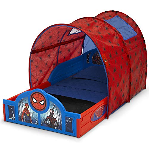 Image of Marvel Spider Man Sleep and Play Toddler Bed with Tent by Delta Children