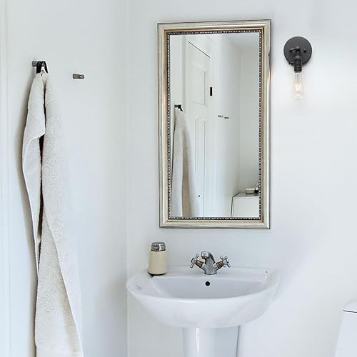 Miniatura 2 de Pathson Lámpara de pared vintage, aplique de 1 luz con diseño de moldura de candelabro, lámpara de pared industrial, tapa base de metal giratoria de