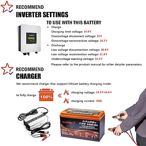Enjoybot Lifepo4 Battery 12V 100Ah Lithium Battery, Built-In 100A Bms Low Temperature Cut Off Lithium Iron Phosphate Battery Perfect For Rv, Solar, Marine, Camping, Home Energy Storage(3 Pack) #TOP3