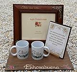 Productos de España Regalo Aniversario, Boda de Oro o Plata con marco, personalizado y con dedicatoria personal 25 o 50 aniversario