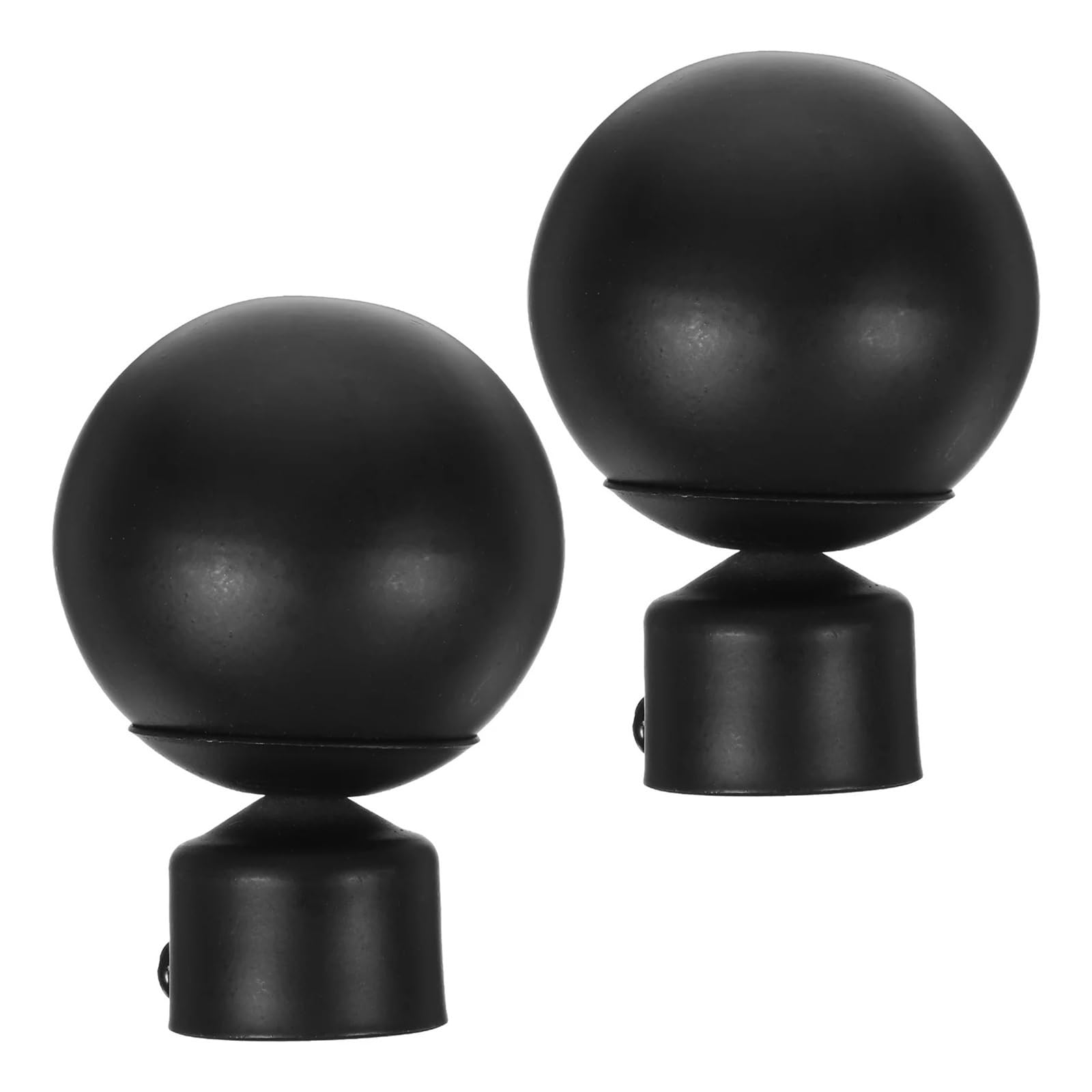 Wylqen Curtain Rod Finial Screw 2Pcs Window Curtain Rod End Black Iron Anti-Rust Adjustable Screw Fit 28mm Drape Finals Home Decoration for Curtain Decoration