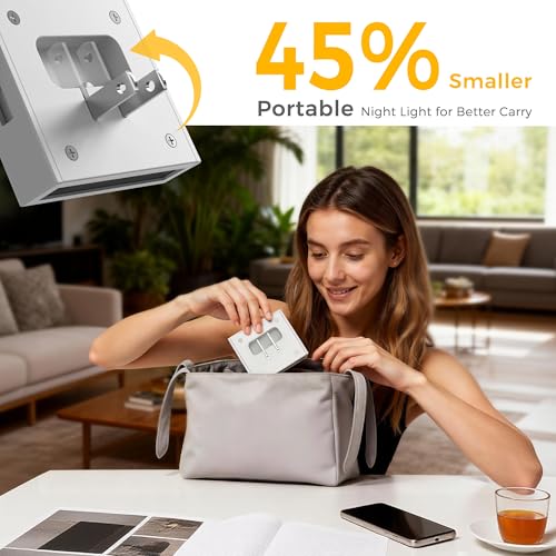Image of L LOHAS LED Night Light,Night Lights Plug into Wall,0-100LM Stepless Dimmable Brightness,Dusk to Dawn Sensor,3000K Soft White,Foldable Night Lights for Travel Bathroom Hallway