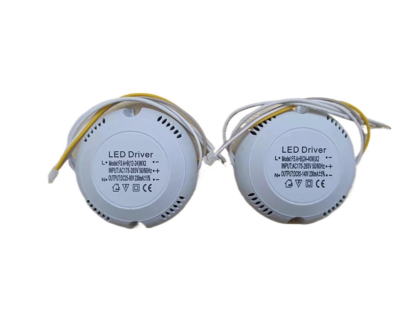 FCARUMIQP LED Driver Current 240mA 12-24W/24-40W SMD PCB Light Ceiling Power Supply 3 Color 3Pin Lighting Input AC175-265V 1PCS