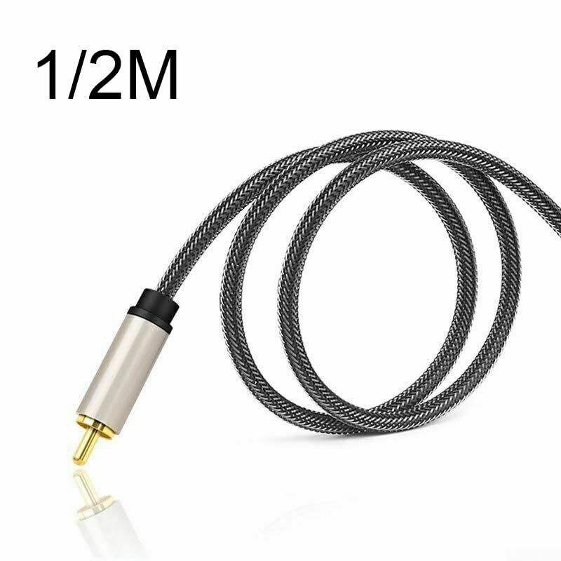 Cavo Coassiale Audio Video Digitale SPDIF – RCA A Jack 3,5 Mm, 2 Metri, Connettori Placcati Oro – Per TV, Soundbar E Amplificatori – Cavo Intrecciato In Nylon Con Conduttore In Rame