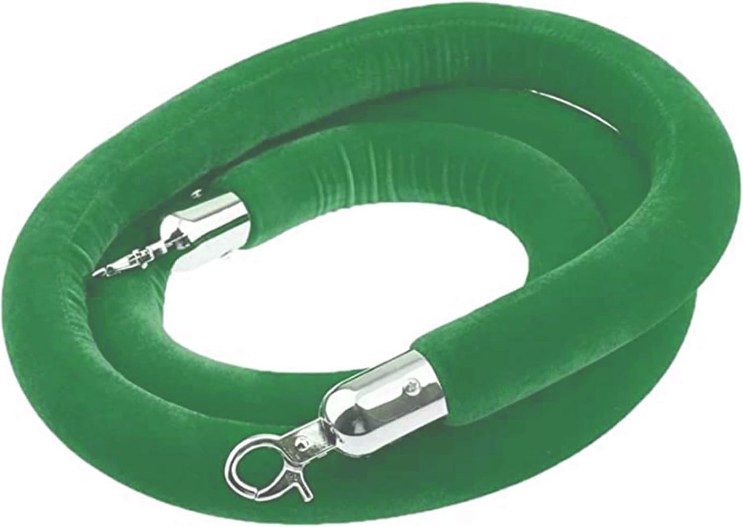 3/5/10Ft Red Velvet Stanchion Rope, Green Crowd Control Barrier Bope for Stanchion Posts Queue Pole, Rope Safety Barrier with Silver Plated Hooks, Stanchion Queue Barrier Rope for Carpet Events ( Colo