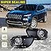 AUTOWIKI Fog Lights compatible for Jeep Cherokee 2014 2015 2016 2017 2018 Lamp Assembly Driver Passenger Replacement 1 Set Halogen Bulbs Wiring kit Switch included