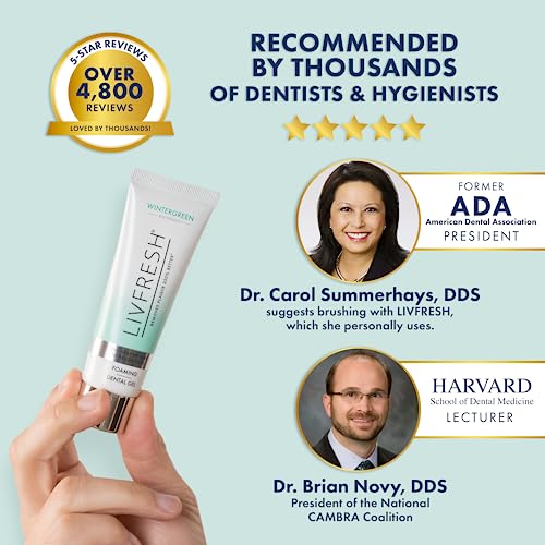 Livfresh Toothpaste Gel, Clinically Proven To Remove Plaque 250% Better, Promotes Healthy Teeth And Gums, Prevents Tartar, Freshens Breath, Whitens Teeth, Sls Free Dental Gel, Wintergreen #TOP2