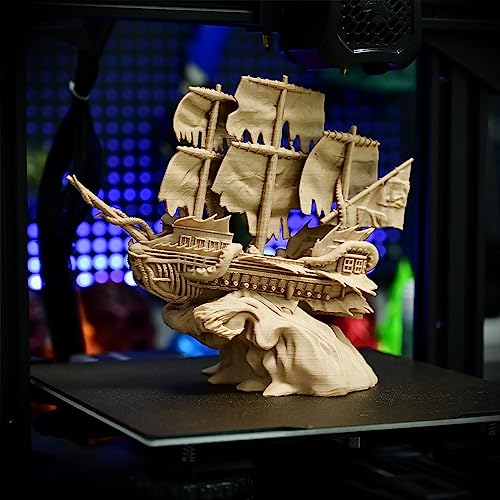 Image of OVV3D Wood PLA Filament 1.75mm, 3D Printer Filament, White Oakwood PLAFilament More Than 30% Real Wood Fiber, Matte and Frosted, 1.75 PLA 3D Printing Filament, 1kg