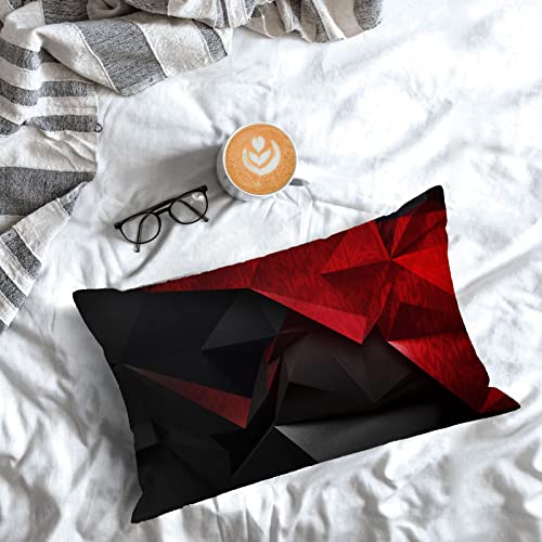 Throw Pillow 2Pcs Cases,Red And Black Abstract Background Double-Sided Printed Cushion Covers,12X20 Inch Decorative Pillowcase For Living Room Sofa #TOP5