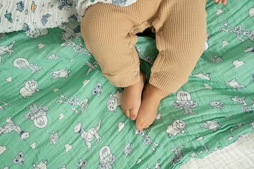 Image of aden + anais Essentials Muslin Swaddle Blankets, Newborn Receiving Blanket for Swaddling, 100% Cotton Baby Swaddle Wrap, 4 Pack, Toy Story