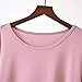 Sleep Shirts for Women - Pajama Tops for Women,Modal Round Neck Solid Color Pajamas Top Pink