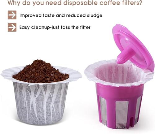 Miniatura 10 de Filtro de papel de café desechable, 300 filtros de café para cafeteras Keurig, una sola porción 1.0 y 2.0, se adapta a todas las tazas K