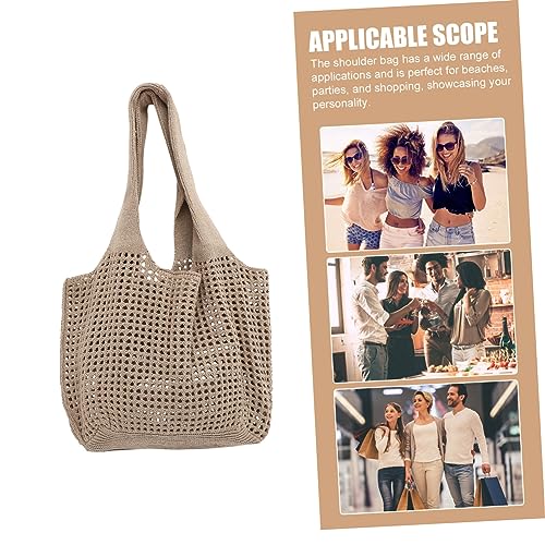 Bolso de playa de ganchillo artesanal con diseño hueco transpirable 4