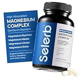 Selerb Magnesium Complex for Women and Men-Glycinate,Malate,Citrate,Oxide Supports Calm, Sleep, Muscle & Energy with D3, B6, Zinc, Slippery Elm & DGL Gentle on Stomach 90 Capsules