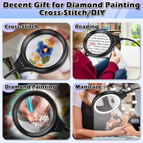 Nzqxjxz NZV46240422LDFDJ01 10X 30X Large Floor Magnifying Glass With Light And Stand,36 Led Flexible Gooseneck Floor Magnifying Lamp thumb #5
