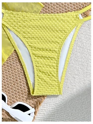 Image of SOLY HUX Girl's Summer Swimsuit Set Floral Halter Triangle Bikini Set with Wrap Skirts Beachwear