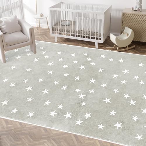 Poowe Kids Area Rug, Washable Non-Slip Space Mat, 3.3x5.3ft