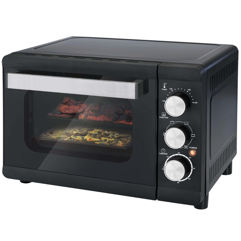 DCG MBN24. Multihorno 1380W. 24 litros. Temporizador de 60 minutos con alarma. Termostato regulable de 100° a 230°C. 4 resistencias de acero. Dimensiones 46 x 38 x 31h cm