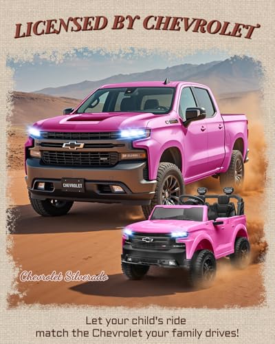 First Ride On 24V Ride on Toys for Big Kids, 2 Seater Licensed Chevrolet Silverado Ride on Car, Electric Car for Kids wi - Additional View
