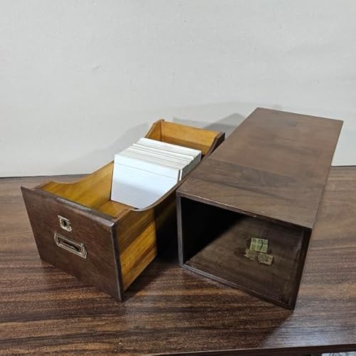 Caixa Mini Arquivo Vintage em Imbuia, 43 x 20 x 16 cm, Marrom Escuro, Anos 40