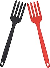 SHOWERORO 2 Peças Garfo De Cozinha De Silicone Ferramentas Domésticas Kits De Salada Grelha Para Churrasco Garfo De Cozinha Portátil Antiaderente Garfo De Mistura Garfo Flexível De Silicone