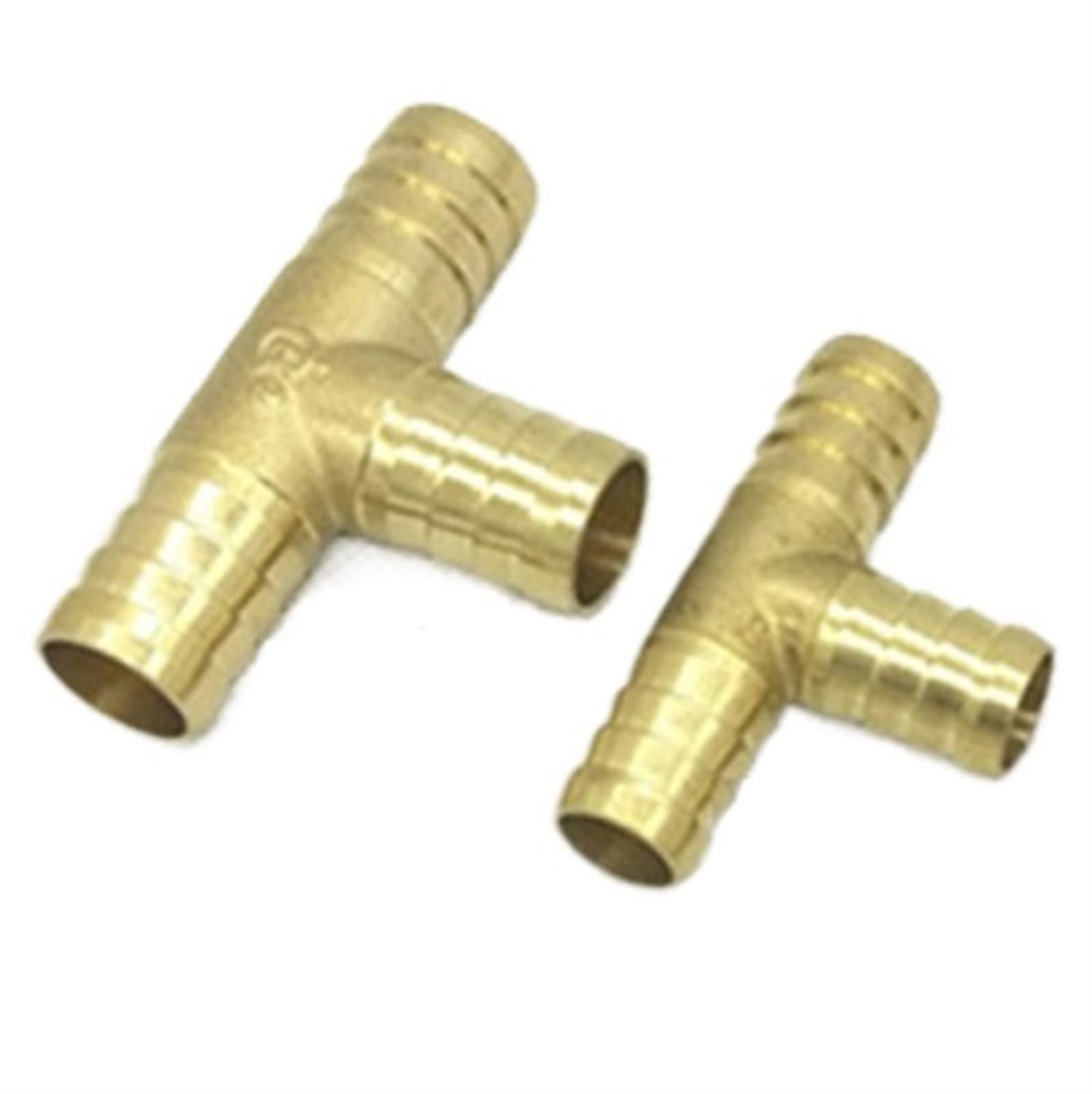 Gjghklhl 3Way T 2Pcs Brass Splicer Pipe Fitting T X Y U Type Hose Barb Copper Barbed Connector Joint Coupler Adapter(,6Mm Barb)