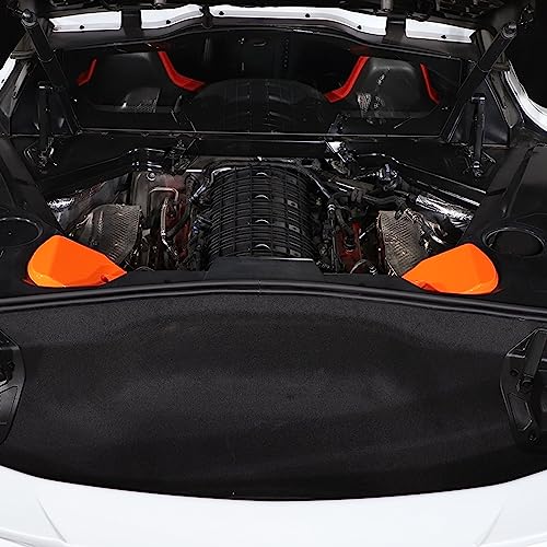 Image of TOYCIDFG Engine Bay Shock Protection Panel Cover Trim Compatible with Chevrolet C8 Corvette 2020-2024 Absorbing Tower Cover Caps (Orange)