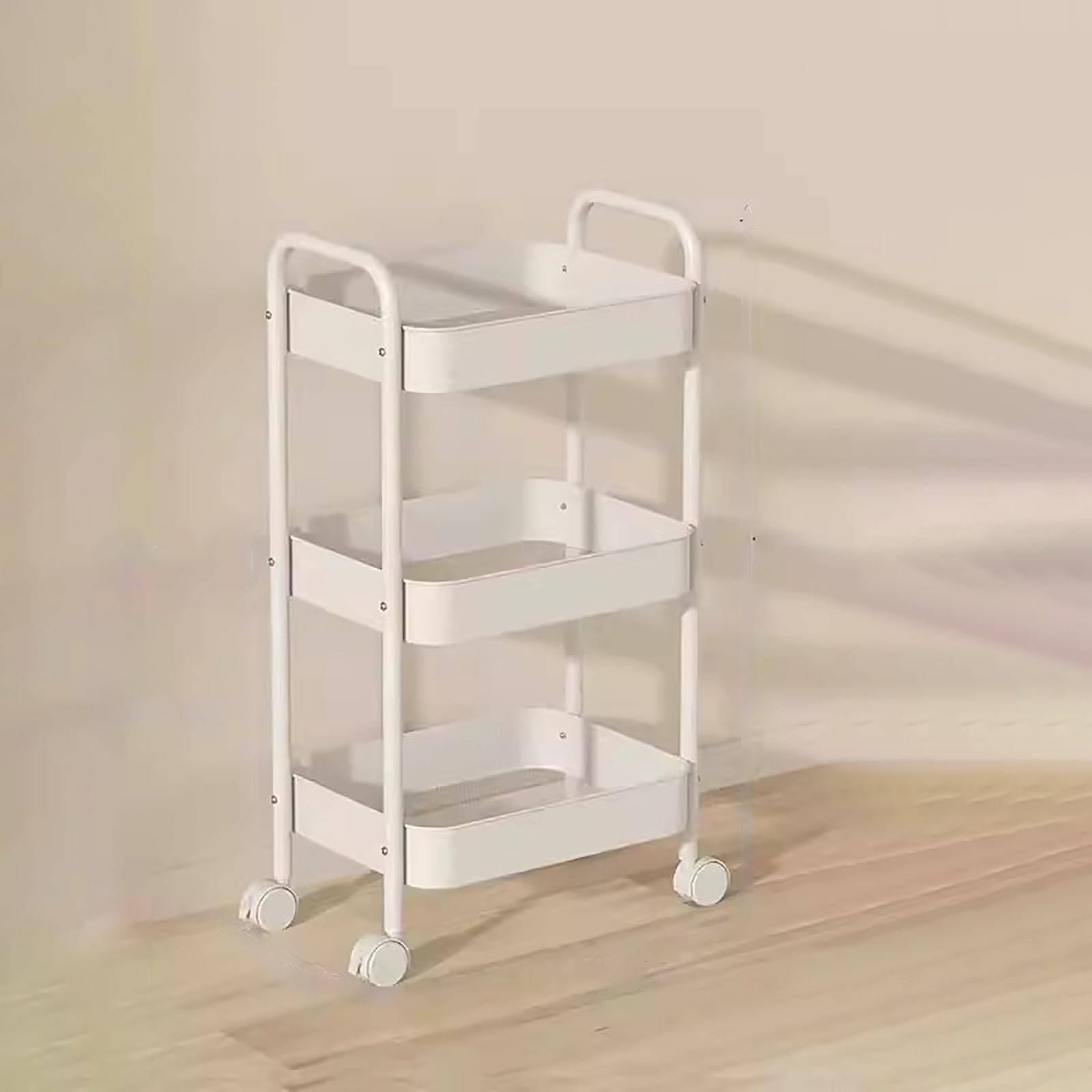 Genérico Expositor de 3 y 4 Niveles con Ruedas, Ideal para Snacks, Frutas y Herramientas, fácil de Montar, Ideal para Cocina, despensa y Cine en casa (44 x 23 x 78 cm)