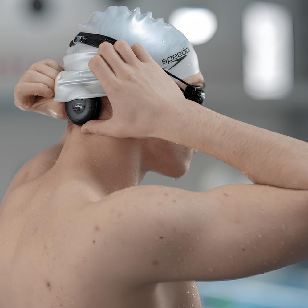 SONR Coach Receiver Bone Conduction Underwater Swim Audio Unit, Expansion Receiver Coach Radio System, Waterproof Swim Coaching Headphones - Receiver Only