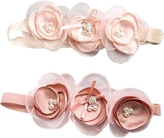 Toddmomy 2Piezas Infantil De Flores Para Bebés Rosa y Rosa Oscuro Accesorios Para Fotografía y Ocasiones Especiales